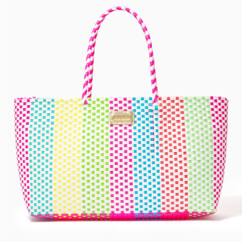 New in package rainbow woven tote Lilly Pulitzer